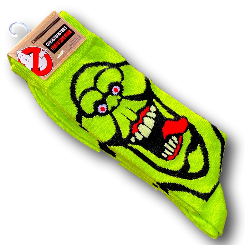 3/$20 Ghostbusters Slimer Funny Novelty Crew Socks - NWT - Picture 3 of 3
